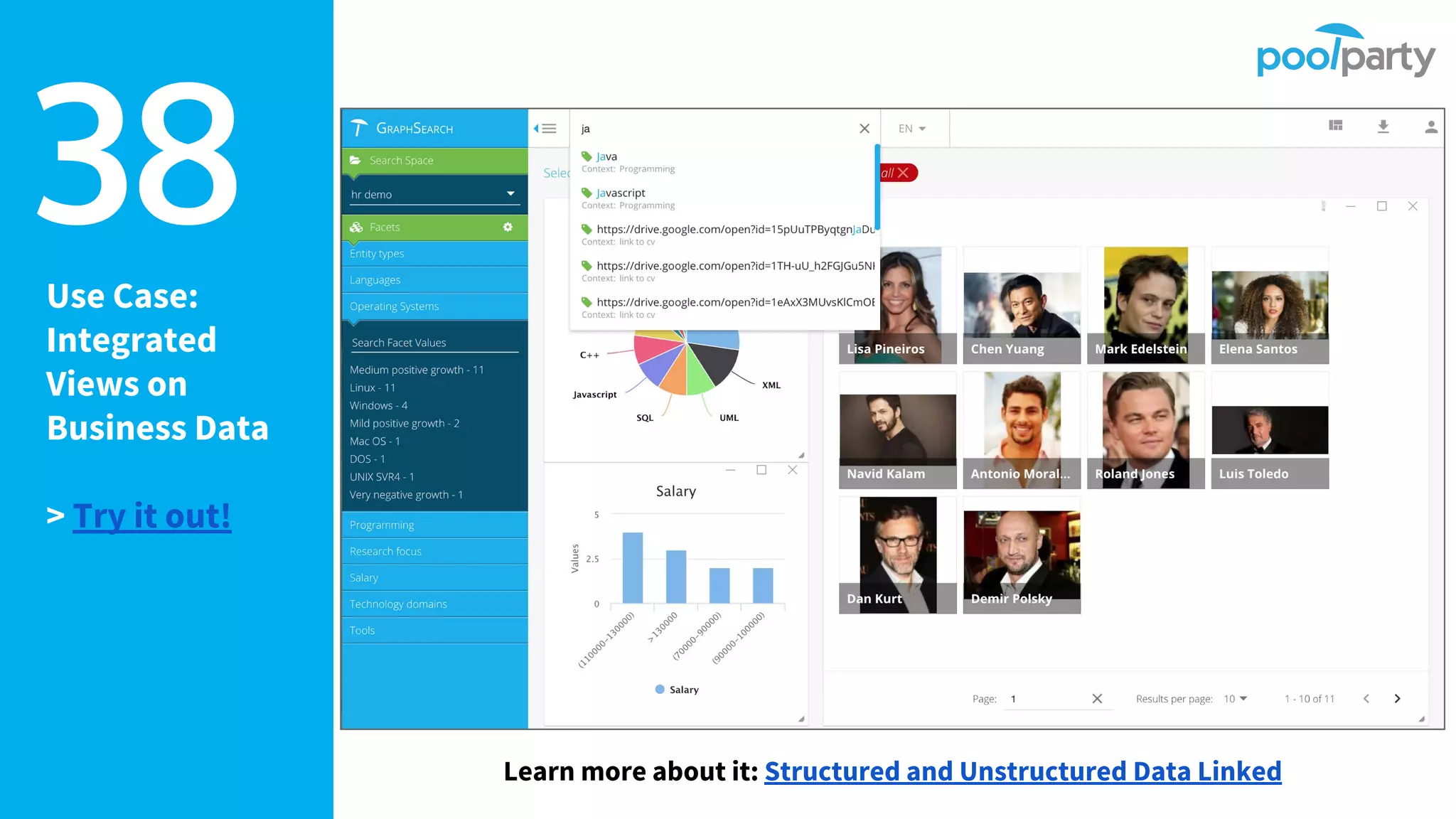 Use Case:
Integrated
Views on
Business Data
> Try it out!
38
Learn more about it: Structured and Unstructured Data Linked
 