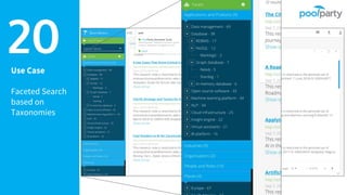 Use Case
Faceted Search
based on
Taxonomies
20
 