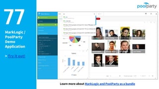 MarkLogic /
PoolParty
Demo
Application
> Try it out!
77
Learn more about MarkLogic and PoolParty as a bundle
 
