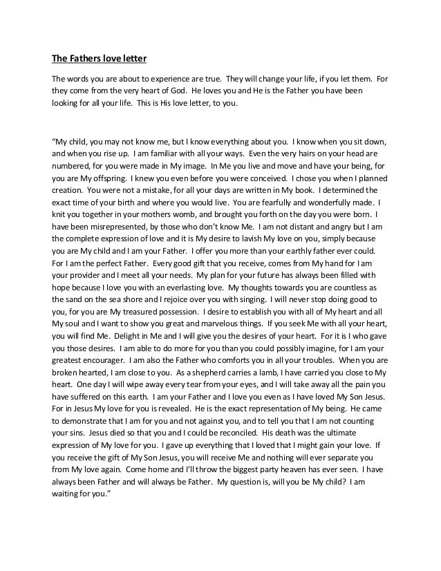 the fathers love letter 1 638 the fathers love letter 1 638