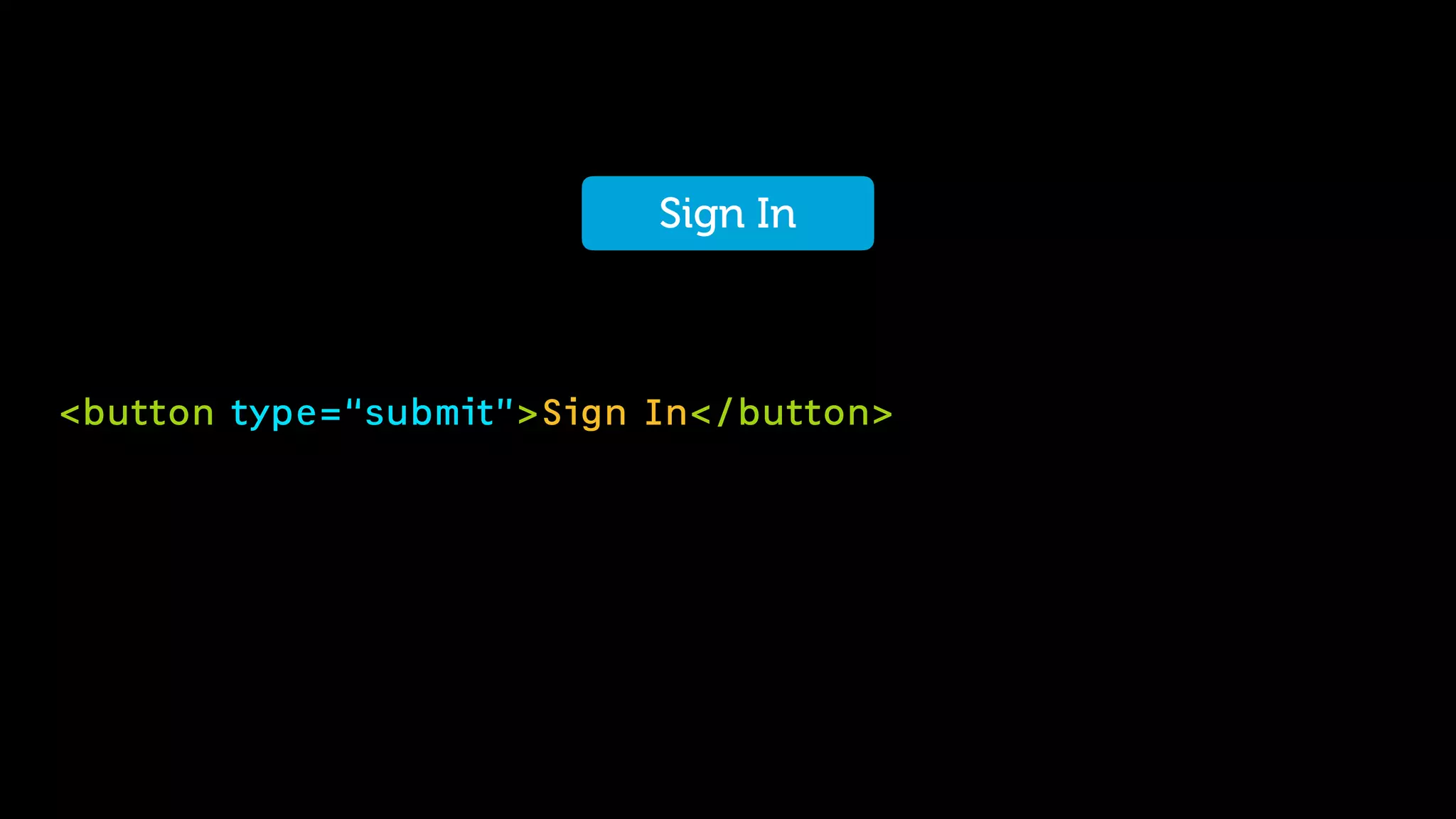 <button type=“submit”>Sign In</button>
Sign In
 