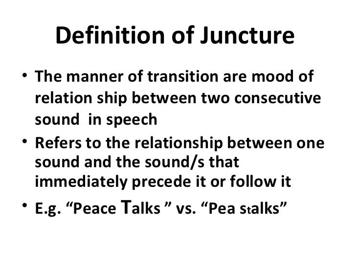 The features of the connected speech final