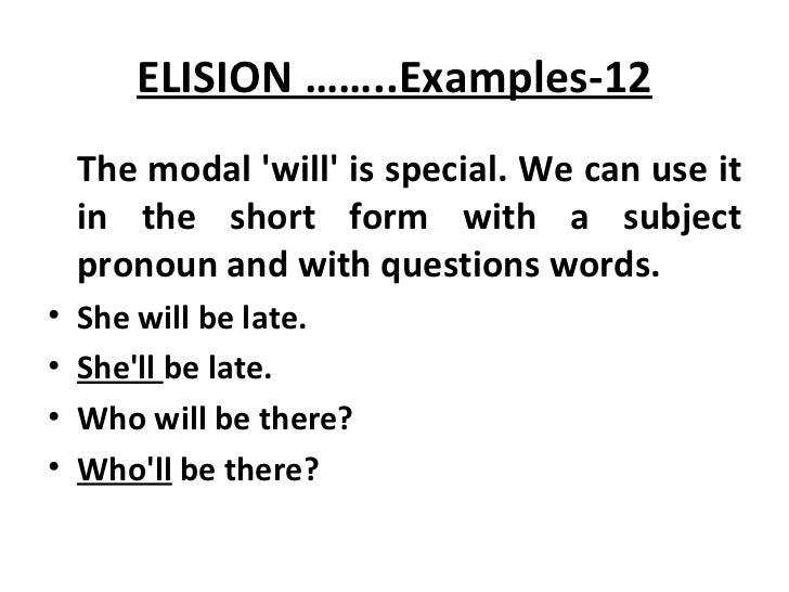 The features of the connected speech final