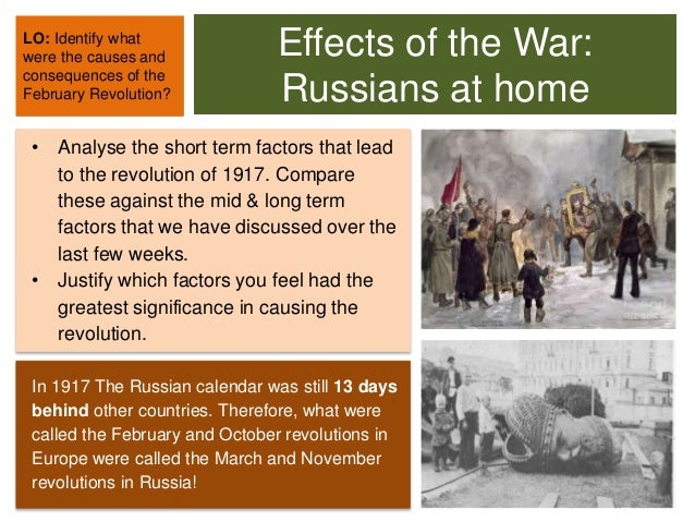 a report on the causes and consequences of the russian revolution in 1917 The russian revolution was actually a series of revolutions in 1917 that ultimately resulted in the overthrow of tsar nicholas ii and the establishment of a communist government. a report on the causes and consequences of the russian revolution in 1917 The russian revolution was actually a series of revolutions in 1917 that ultimately resulted in the overthrow of tsar nicholas ii and the establishment of a communist government.