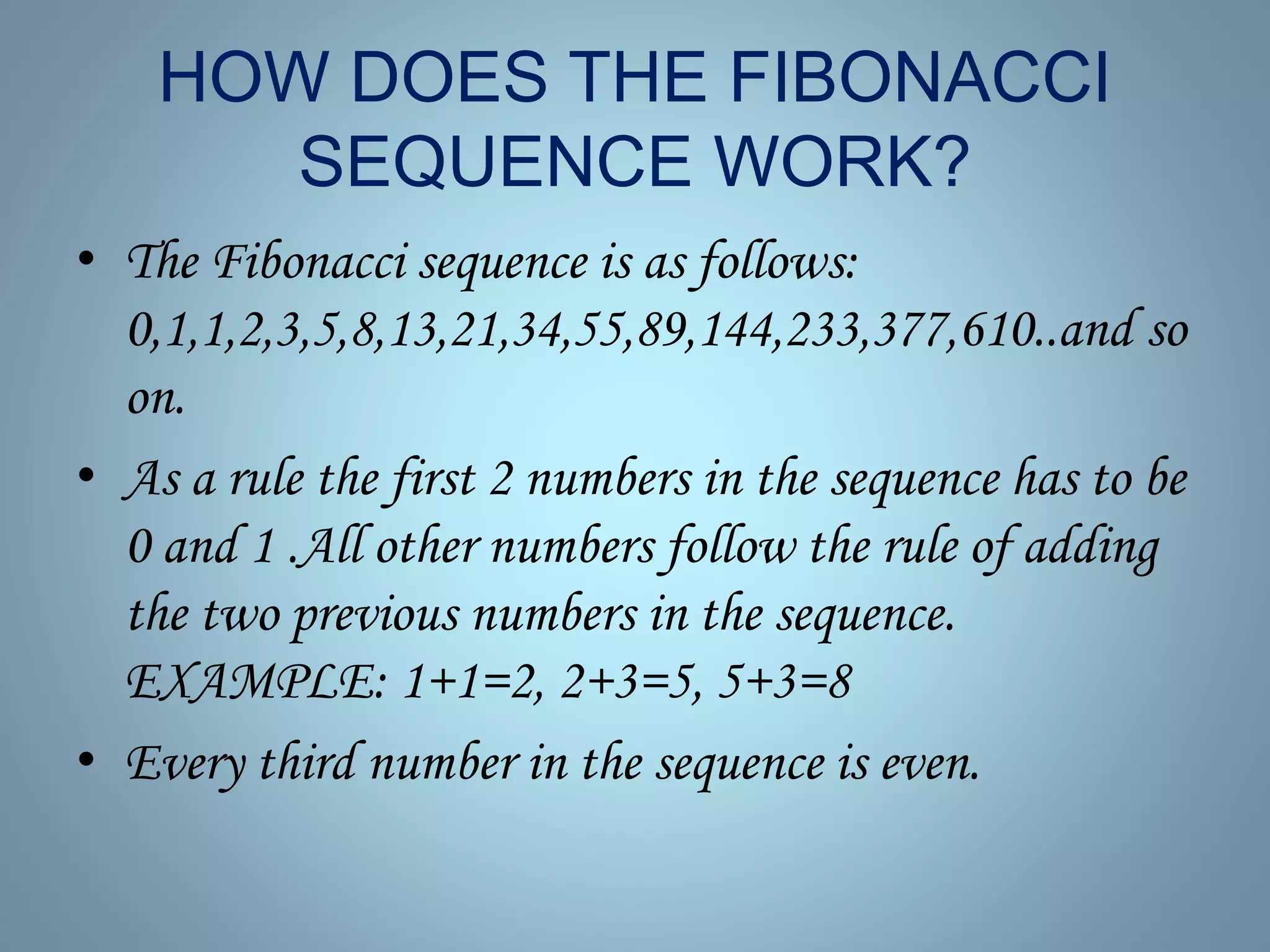 The fibonacci sequence | PPTX | Physics | Science