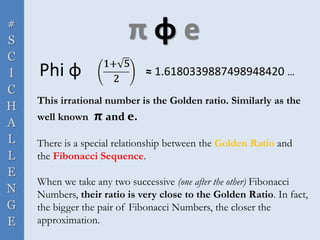Fi In Math The fibonacci sequence and the golden ratio #Scichallenge2017 | PPTX