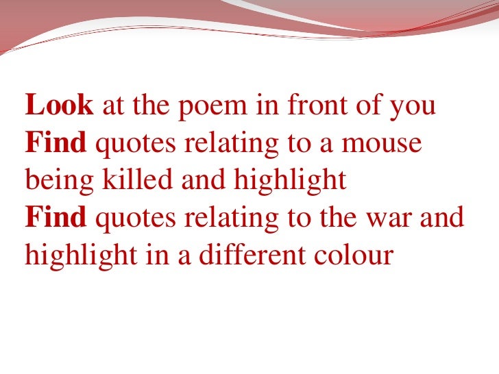 The field mouse by gillian clarke