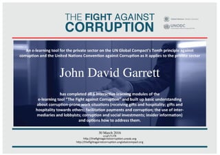 The Fight Against Corruption Certificate | PDF