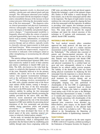 Figure-of-Eight Ligament Reconstruction for Thumb CMC Instability ...