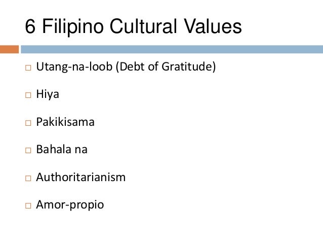 The filipino cultural values