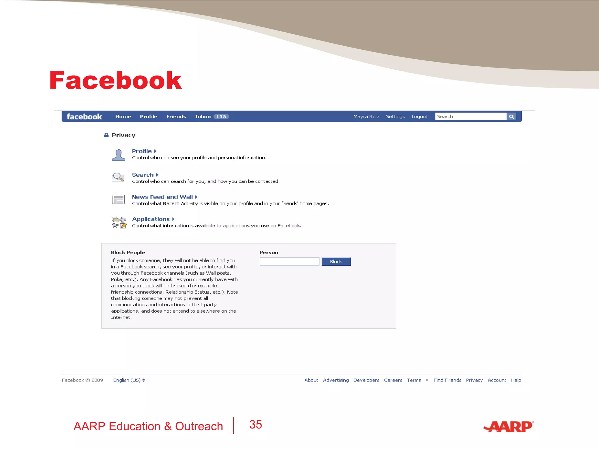 Facebook AARP Education & Outreach 