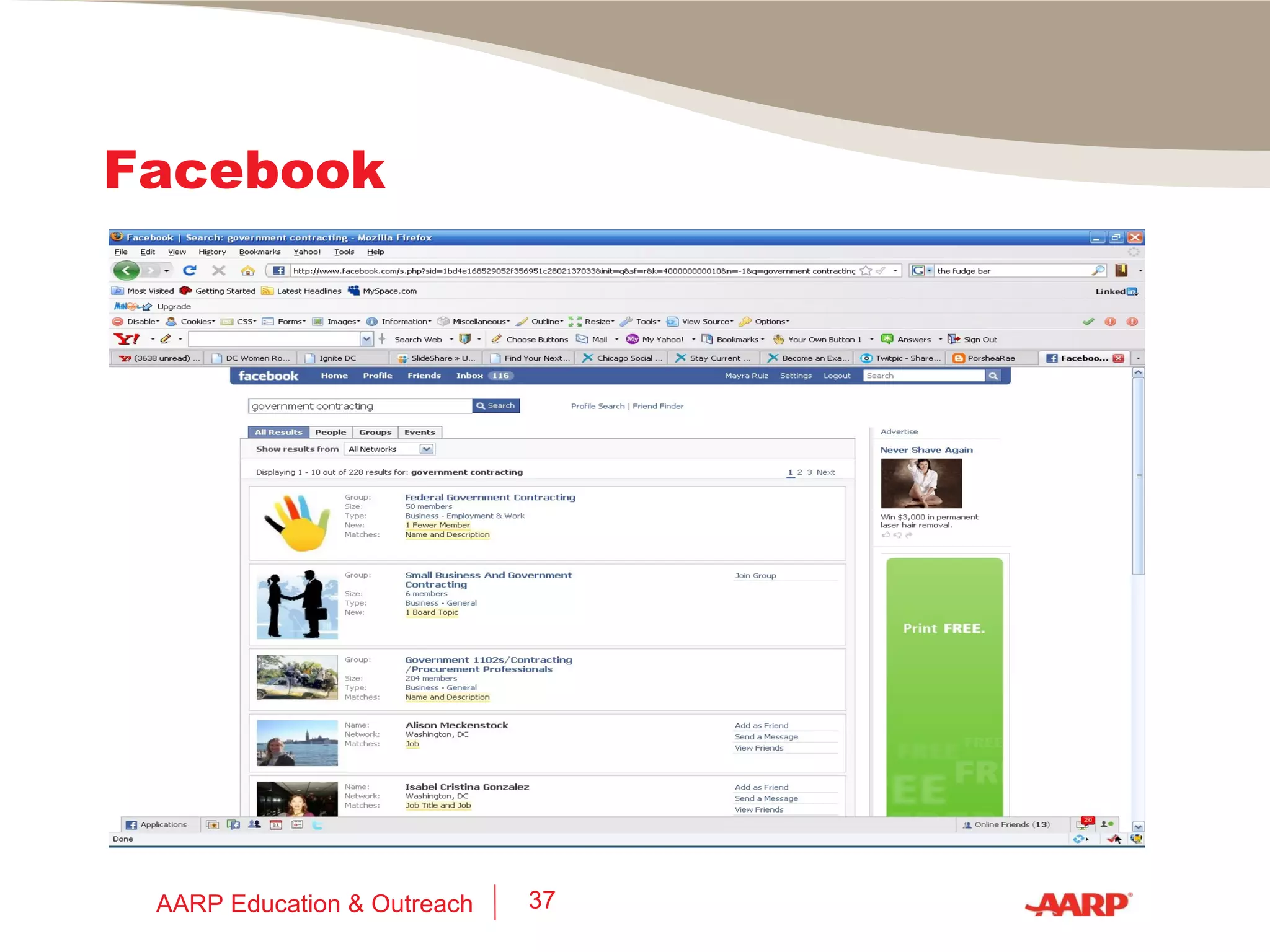 Facebook AARP Education & Outreach 