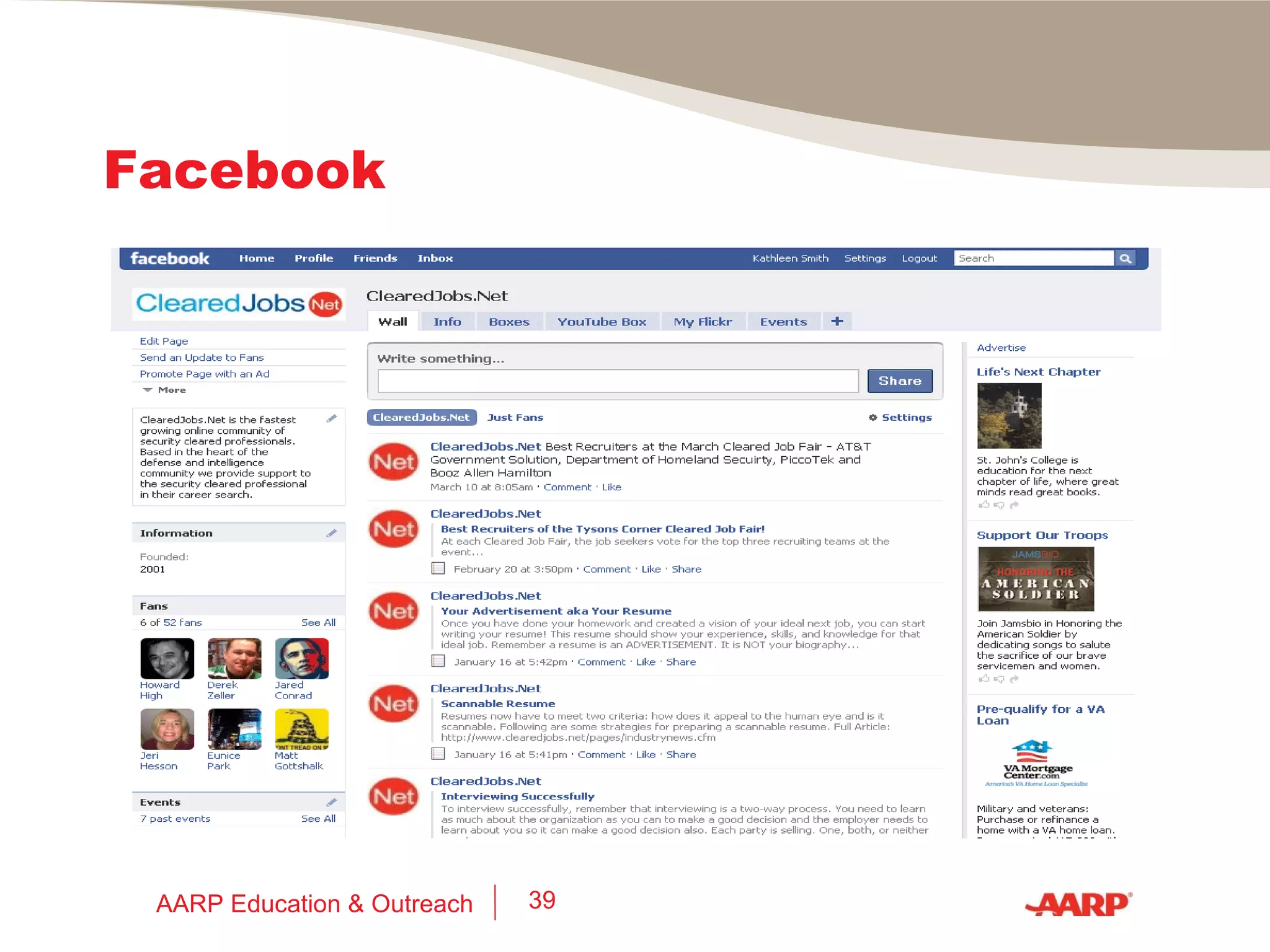 Facebook AARP Education & Outreach 