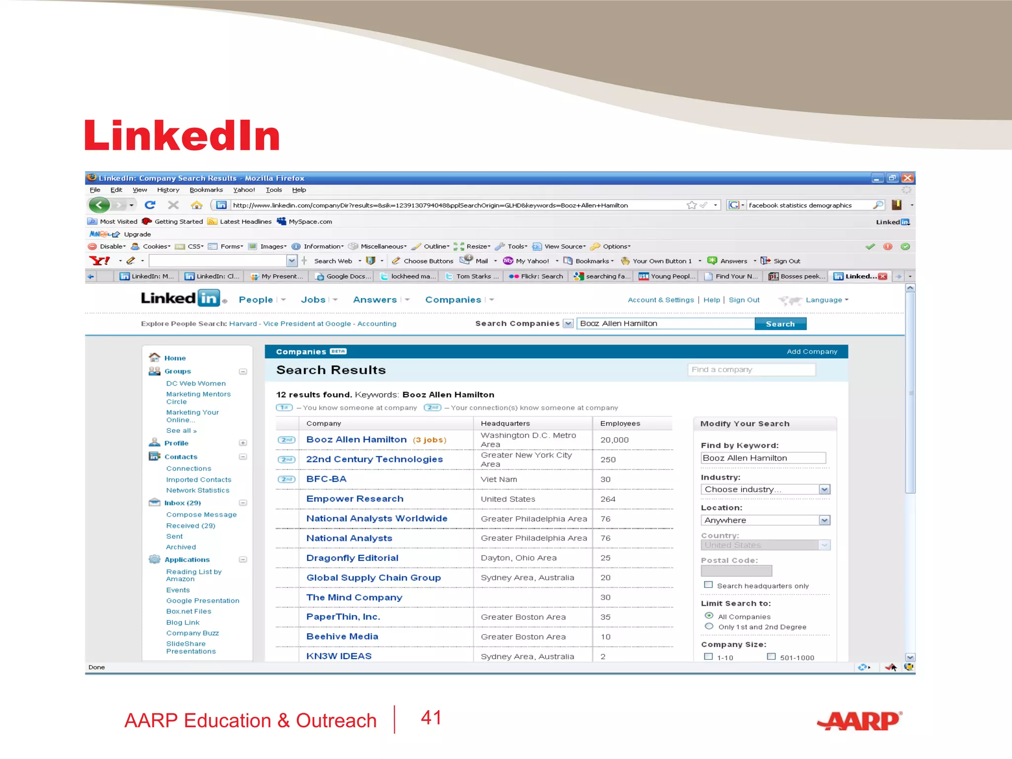 LinkedIn AARP Education & Outreach 