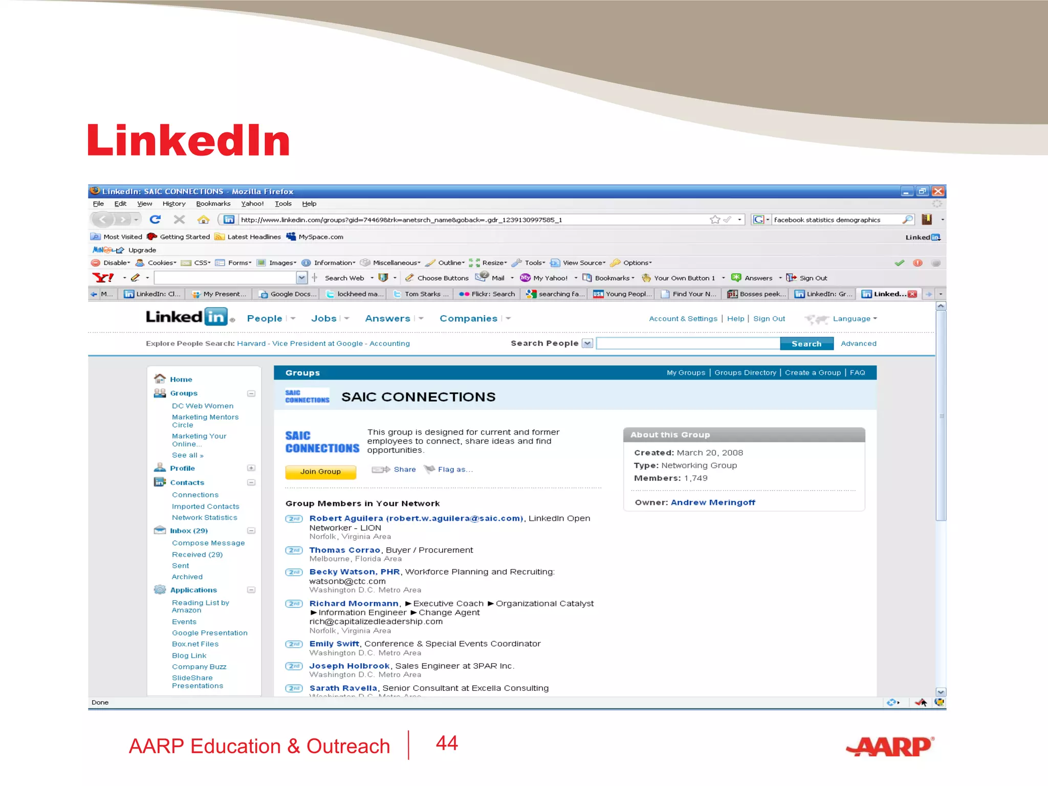 LinkedIn AARP Education & Outreach 