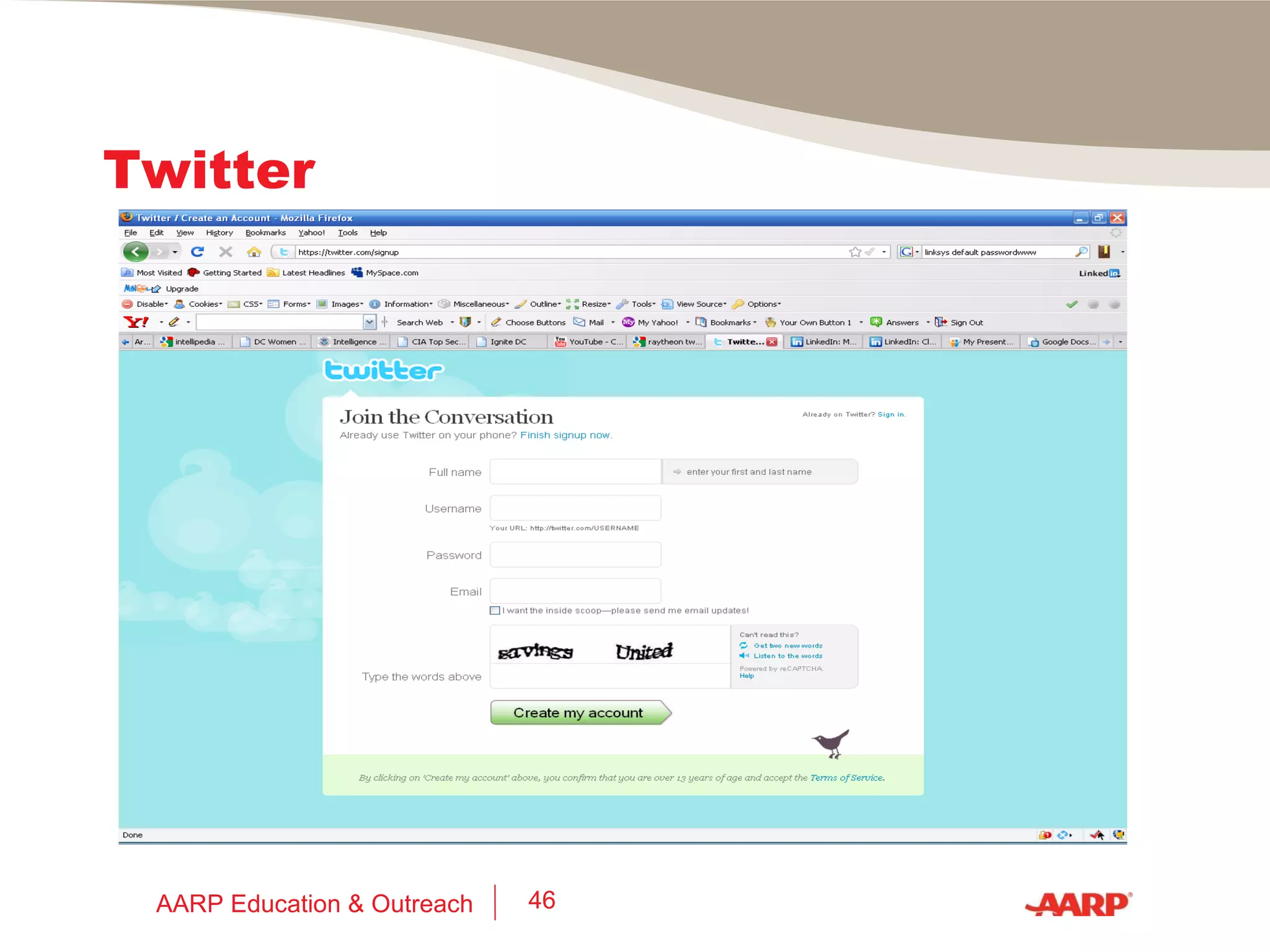 Twitter AARP Education & Outreach 