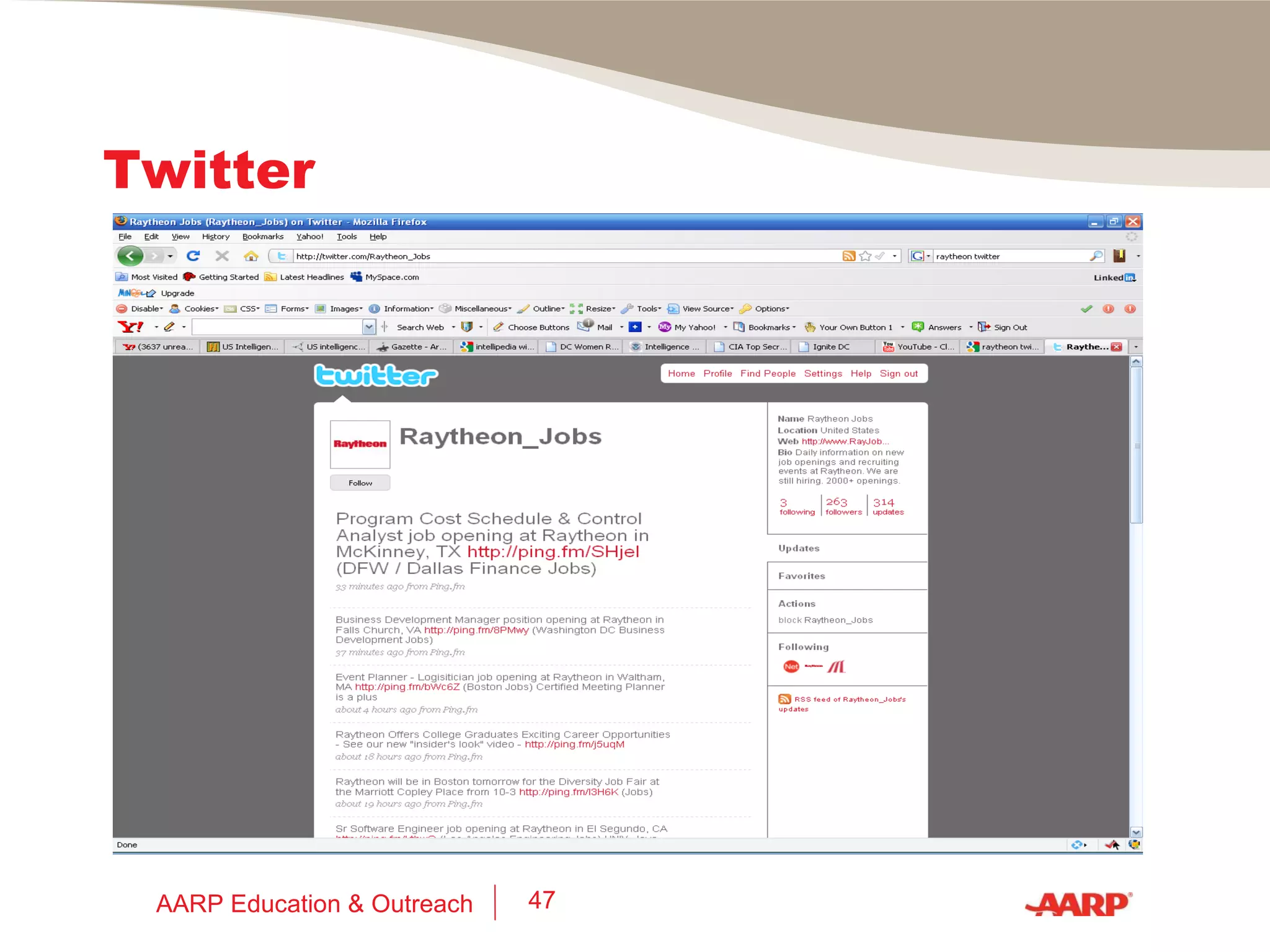Twitter AARP Education & Outreach 