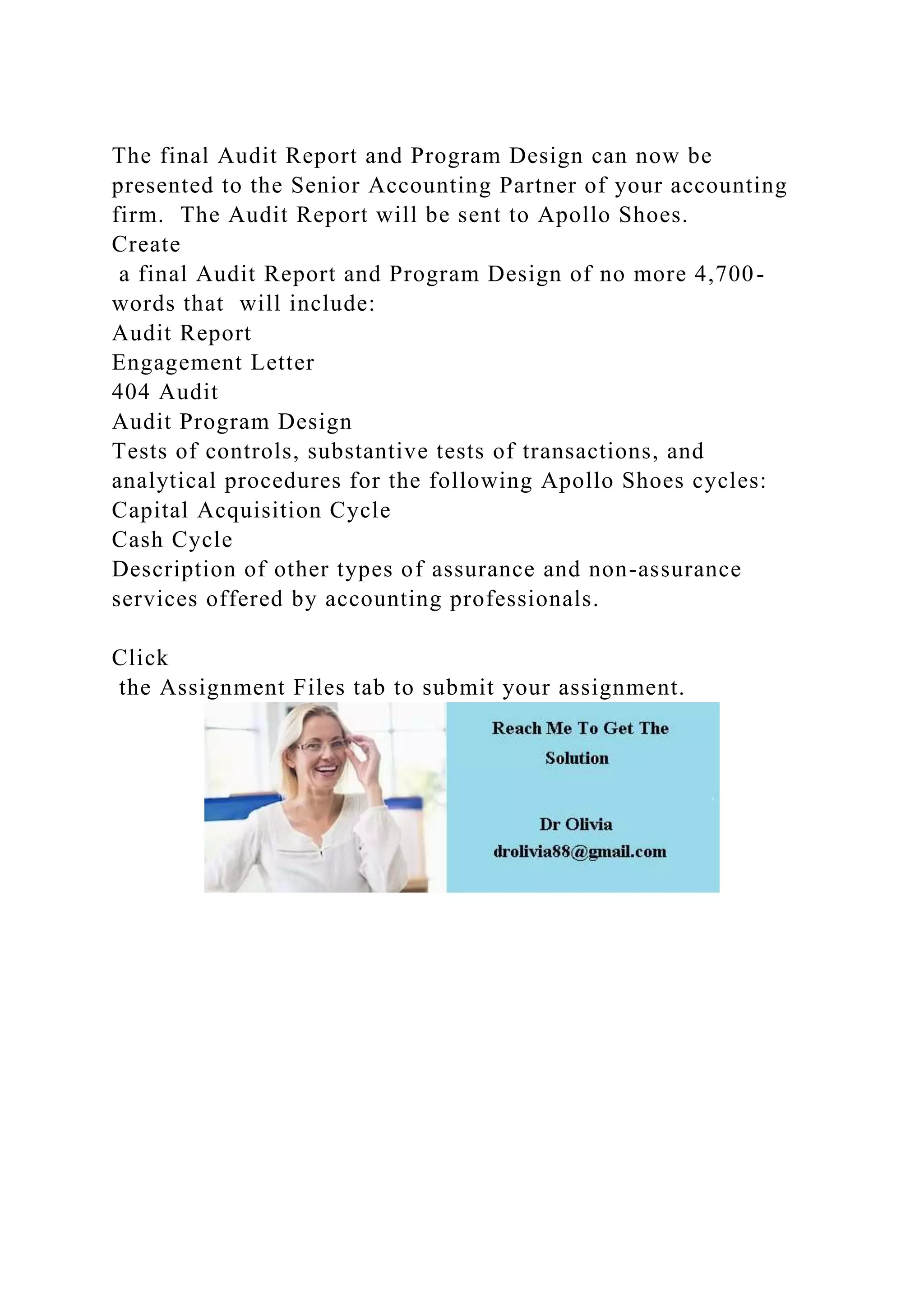 The final Audit Report and Program Design can now be presented to th.docx