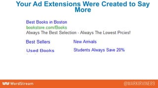 Your Ad Extensions Were Created to Say
More
 
