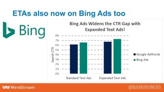 ETAs also now on Bing Ads too
 