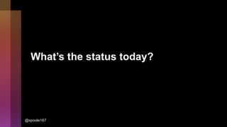 What’s the status today?
@spoole167
 