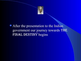 ?As a first step of our journey, we intend to
present the Two poinT soluTion to the
Governor and Deputy Governors of Reserve
Bank of India and the Economic Advisory
Council to the Prime Minister of India
 