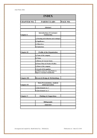 Asian Paints, India




Investigated and compiled by: Shaikh Reeha Vasi, Published by:   Publications on: March 28, 2010
 