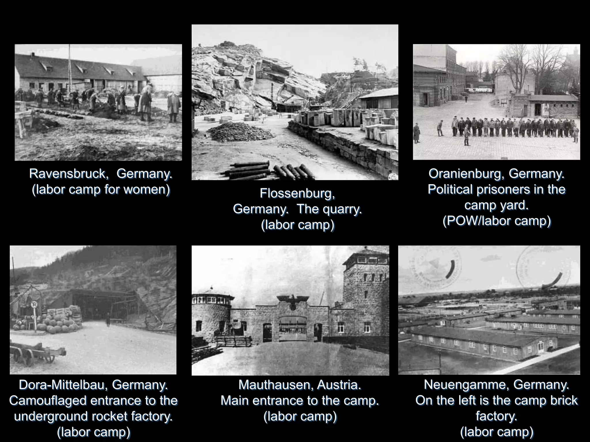  Shown here are the deportation routes leading to only one camp, Auschwitz.The CampsConcentration camp: camp in which people are detained, often in harsh conditions and w/o legal norms of arrest and imprisonment
