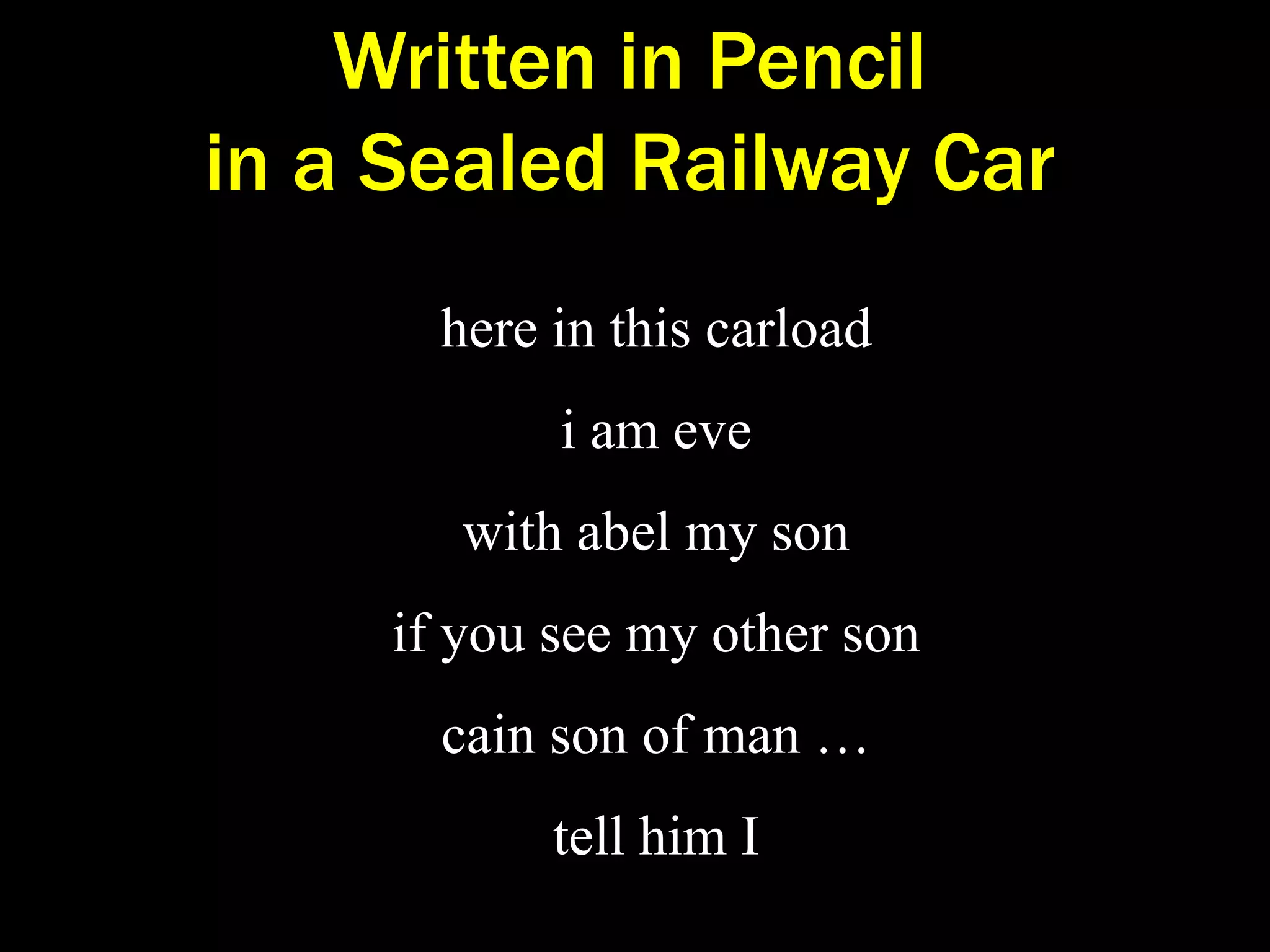 The Evolution of DeathIn mid-March 1942, 75-80% of all victims of the Holocaust were still alive,                                               while 20-25% had perished.   Merely eleven months later, in mid-February 1943,  the percentages were exactly the reverse.   - Christopher R. Browning, Holocaust historian A “hell” van.The first carbon monoxide experiments using cars.Zyklon-B crystals.