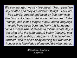 Medical ExperimentsLow pressure experimentation resulting in death from burst lungs.Survivor shows scar of a wound deliberately infected with dirt, bacteria and slivers of glass.Medical experiment at Buchenwald. Immersed in freezing water at Dachau. 