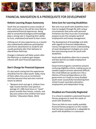 The Financial Empowerment of Urban Youth | PDF