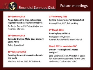 Overview of the Financial Services Club