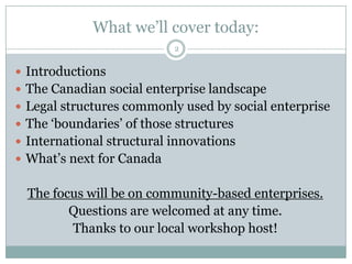 The Fine Print:  Legal and Structural Considerations for Social Enterprise