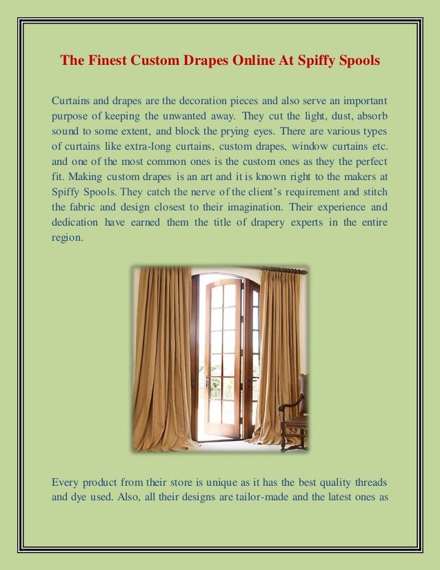 The Finest Custom Drapes Online At Spiffy Spools