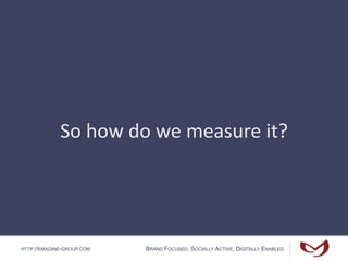 HTTP://EMAGINE-GROUP.COM BRAND FOCUSED, SOCIALLY ACTIVE, DIGITALLY ENABLED
So how do we measure it?
 