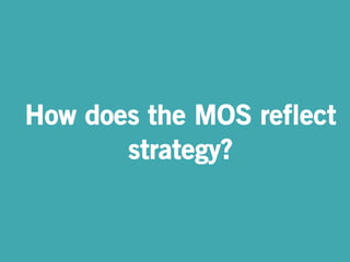 How does the MOS reflect 
strategy? 
 