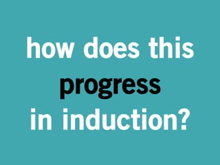 how does this 
progress ˝ 
in induction? 
 