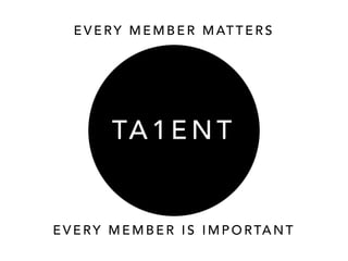EVERY MEMBER MATTERS 
TA1ENT 
EVERY MEMBER IS IMPORTANT 
 