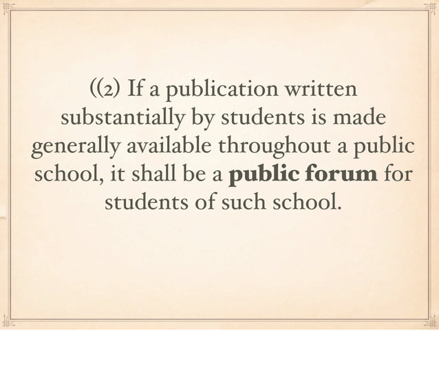 The First Amendment, HS press, & Colorado Student Free Expression Law PPT