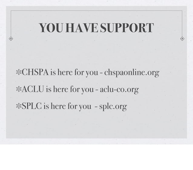 The First Amendment, HS press, & Colorado Student Free Expression Law PPT