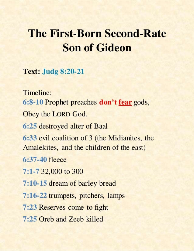 THE FIRST-BORN SECOND-RATE SON OF GIDEON 2 the firstborn secondrate son of gideon 1 638