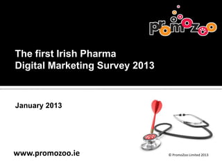 Pharma Digital Marketing Survey 2013



January 2013




www.promozoo.ie               © PromoZoo Limited 2013
 