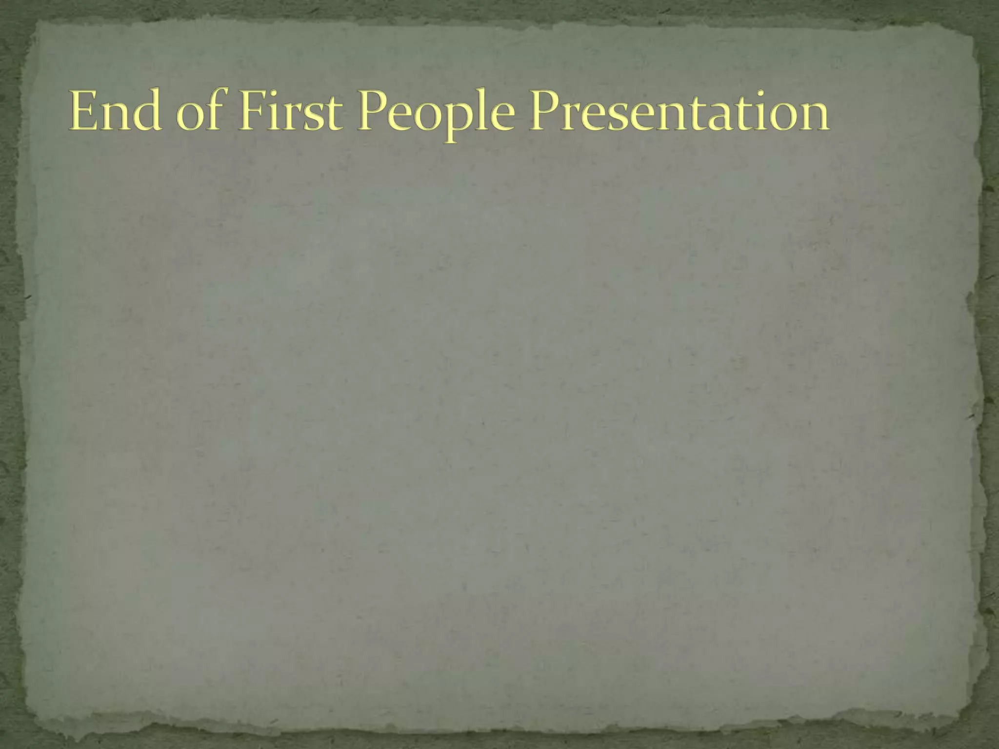 The First People - Elementary
