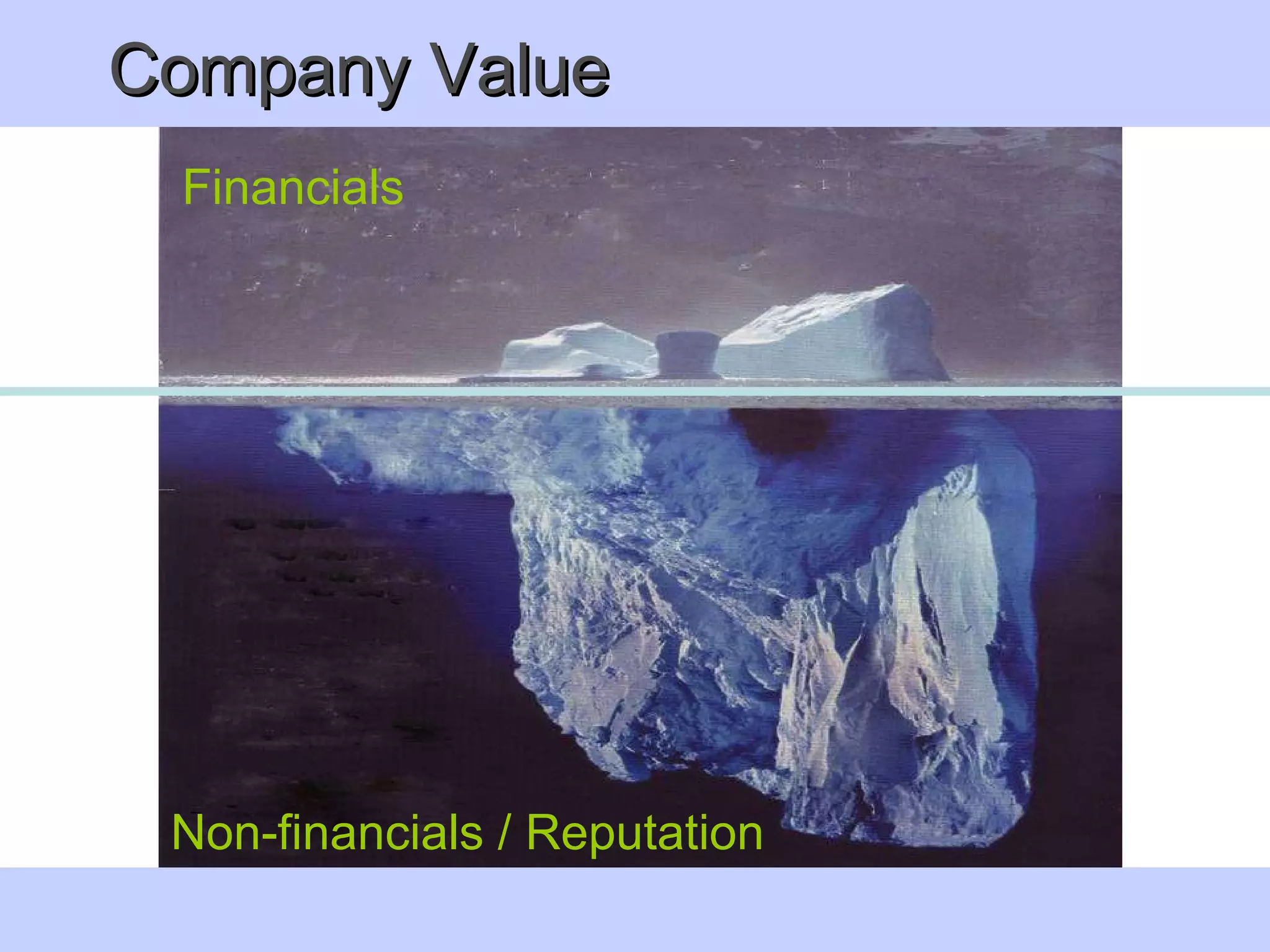 Company Value Financials Non-financials / Reputation 
