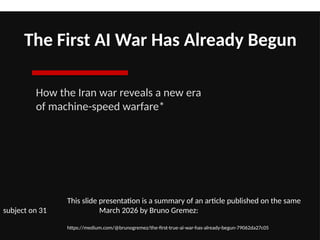 Iran: the first true AI war with its technological advantages and its ...