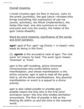 Agni and the First Verse of Rik Veda: Etymology, Meaning, and ...