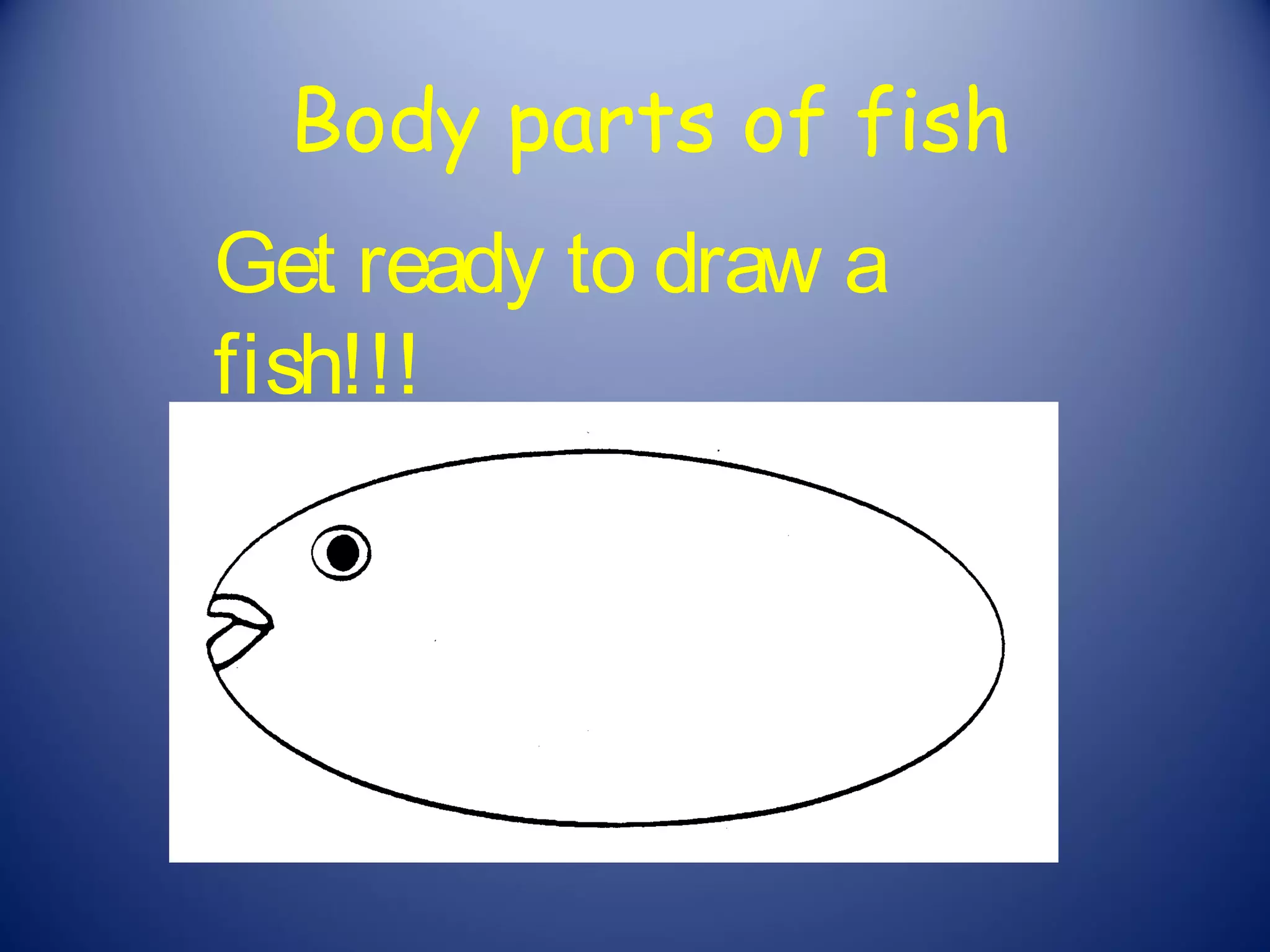 Body parts of fish
Get ready to draw a
fish!!!
 