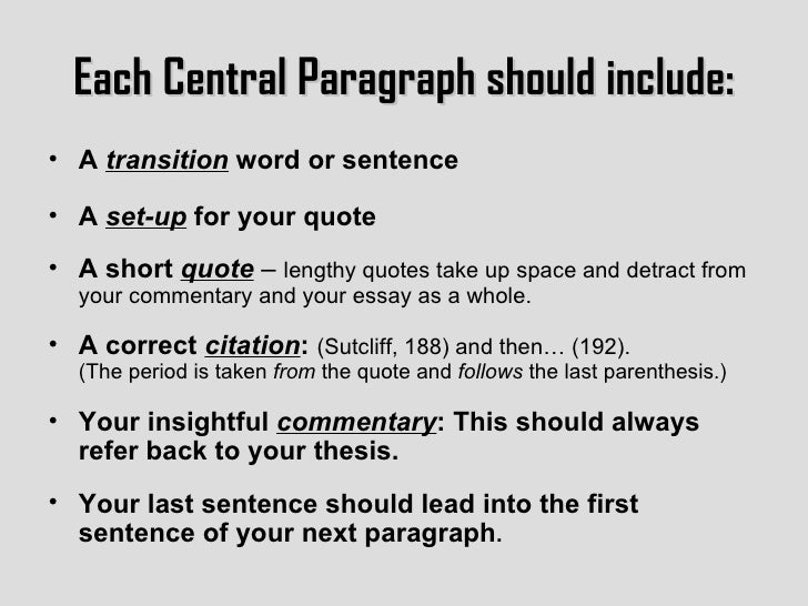 thesis statement set up