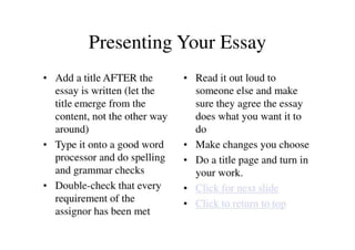The Five-Paragraph Essay