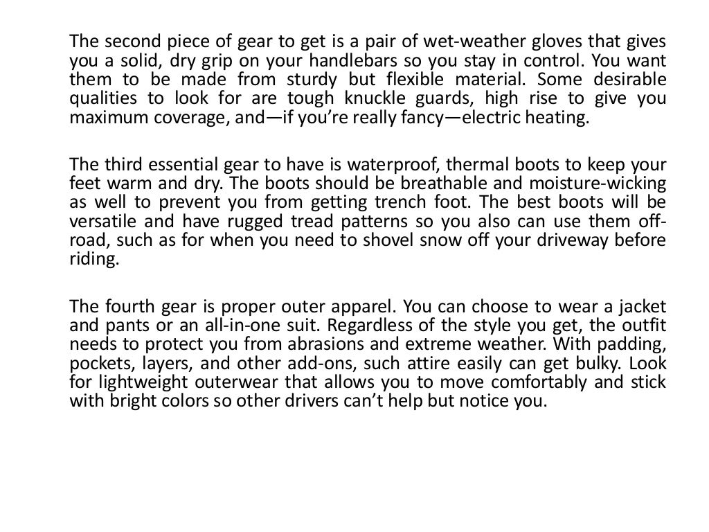 The Five Best Motorcycle Riding Gear for Cold Weather